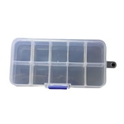 TERGAYEE Plastic Organizer Box,10-Grid Adjustable Plastic Box with Dividers,Travel Organizer Box,Small Parts Organizer For Beads,Jewlery,Rings