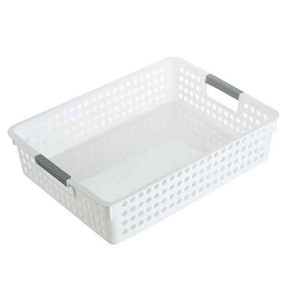 TERGAYEE Plastic Storage Basket，Open Storage Bin Durable and Lightweight Desktop Debris Storage Box,Plastic Storage Bins for Kitchen,Bathroom Organizing