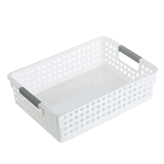 TERGAYEE Plastic Storage Basket,Open Storage Bin Durable and Lightweight Desktop Debris Storage Box,Plastic Storage Bins for Kitchen,Bathroom Organizing