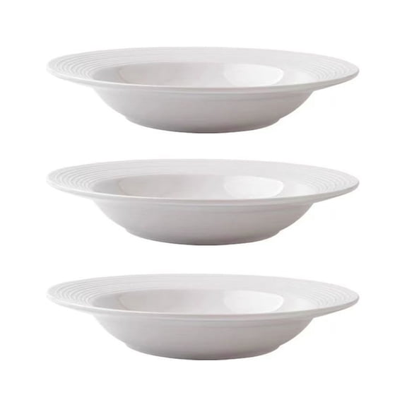 TERGAYEE Porcelain Dinner Plate,White Dinner Dish,Embossed Printing Dinnerware Plate for Dinner, Restaurant,Family Party and Kitchen,Microwave,Dishwasher Safe