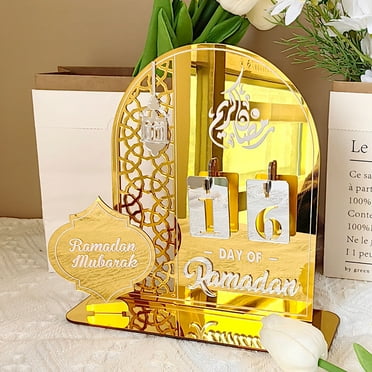 TERGAYEE Ramadan Advent Calendar,30 Days Acrylic Countdown Calendar 2024 Ramadan Gifts Ramadan Decorations for for Home Office Table