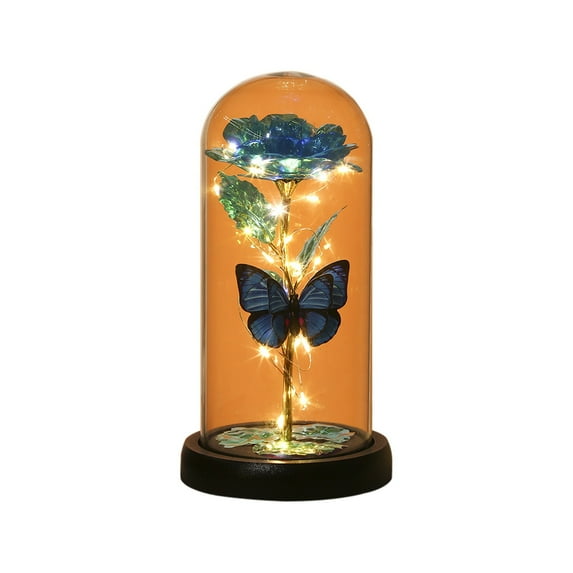 TERGAYEE Rose Flower Gifts for Women,Rose in Acrylic Dome with Led Lights,Preserved Rose Flowers Birthday Gifts for Her,Mom,Wife,Valentines,Anniversary,Mothers Day,Thanksgiving & Christmas
