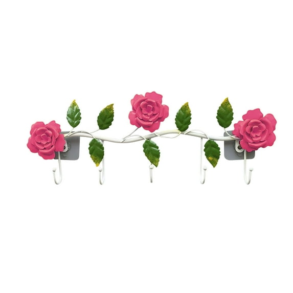 Vikakiooze Rose Hook,Mounted Holder Wall Hooks,Creative Flower Iron Hook,Iron Art Wall Hook,Wall Mounted Hook,Decorative Metal Hook
