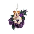thumbnail image 1 of TERGAYEE Rose Series Dog Car Pendant,Cute Dog and Purple Roses Printed Flat Car Rear View Mirror Accessories,Car Accessories Dog Lovers Gift, 1 of 5