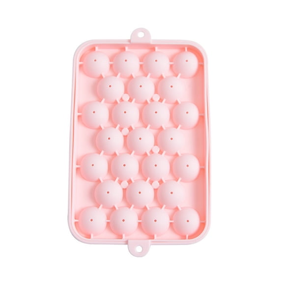 Vikakiooze Ice Mold New Ice-Cream Maker, Ice-Cream Molding Ice Box Small Household Refrigerator Easy-Release Ice-Cream Molding With Cover Ice Lattice, Pink