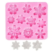 Vikakiooze Snowflake Silicone Mold,Christmas Baking Snowflake Cake Candy Mold for Christmas DIY Handmade Chocolate Cake Decoration Kitchen Baking Tools