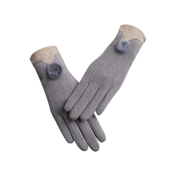 TERGAYEE Soft Plush Warm Gloves,Thick Windproof Suede Gloves Fleece Lined Texting Winter manipulatescreen Gloves for Women and Girls