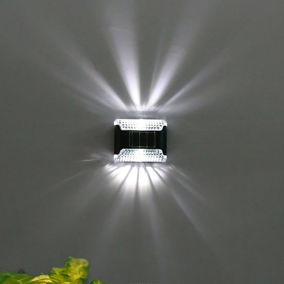 TERGAYEE Solar Wall Lights,4pcs LED Wall Sconce Waterproof Lighting for House Deck Step Patio Landscape Decor
