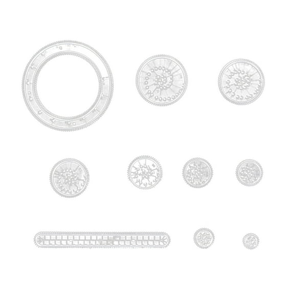 TERGAYEE Spiral Art Clear Gear Geometric Ruler,Spiral Circle Template for Drawing Plastic Template Ruler Drawing Toys Spiral Curve Stencils,for Drawing DIY Art Crafts Sketch Creation