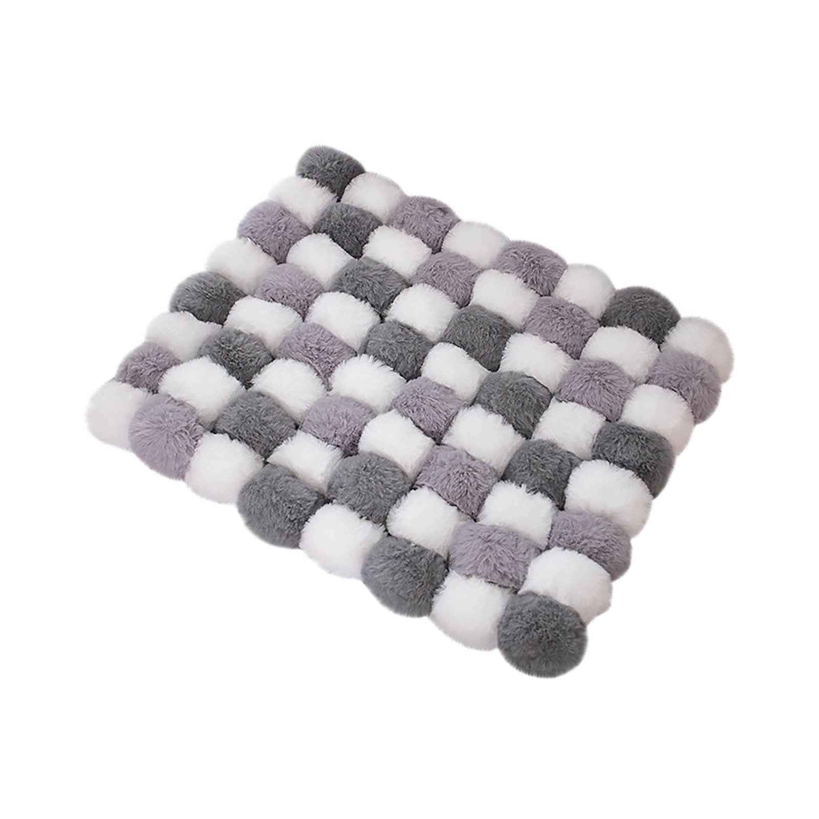 TERGAYEE Square Dorm Fur Chair Cushion Pad,With Furry Faux Fur Cover