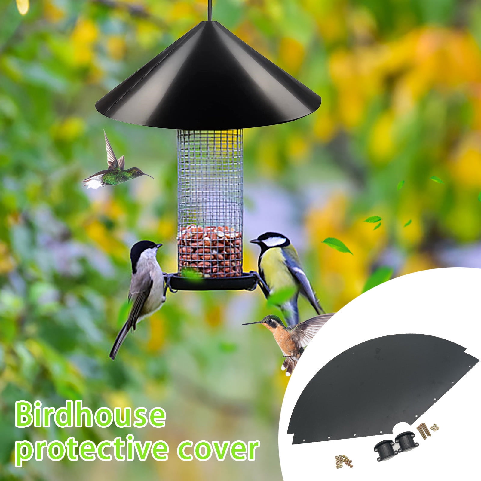TERGAYEE Squirrel Proof Baffle,Protecting Outside Pole Bird Feeders and