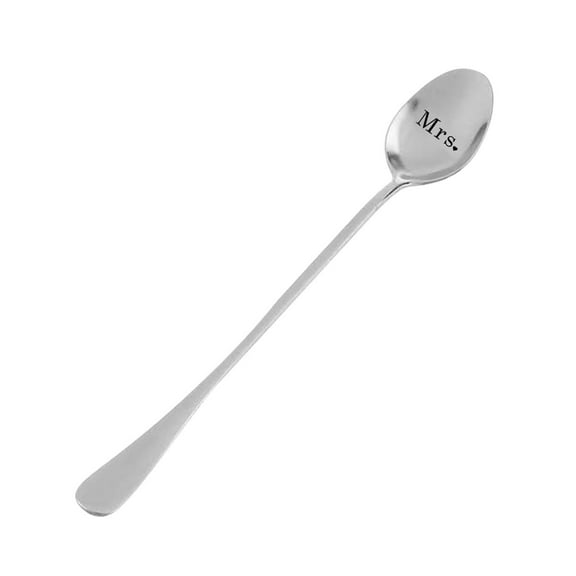 TERGAYEE Stainless Steel Spoons,Mr and Mrs couple Spoons Milk Coffee Spoons Dessert Ice Cream Fruit Spoon Teaspoon Accessories Tableware Gift