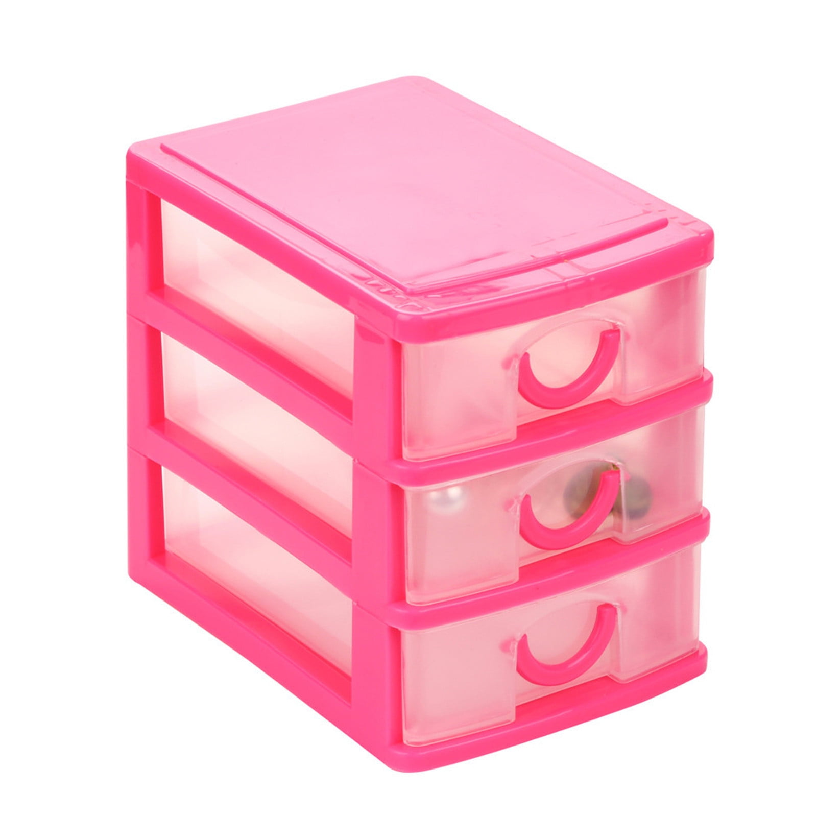 TERGAYEE Storage Desktop Box,MultiDrawer Durable Plastic Table Small Mini Cartoon Storage Box