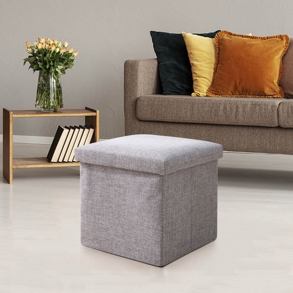 TERGAYEE Storage Ottoman Cube,Footstool with Storage Change Shoes Stool for Hallway Living Room,Dorm Storage Footrest