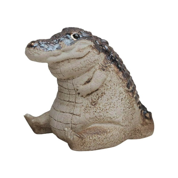 TERGAYEE Tea Pet Alligator Figurine, Mini Alligator Desk Pets,Alligator Decor Small Sculpture,Handmade Figurine for Home Garden Decoration