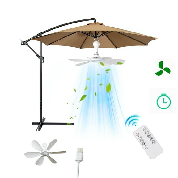 TERGAYEE Tent Ceiling Fans,USB Powered Ceiling Canopy Fan with Remote Control,for Camping Bed Dormitory RV Tent Home Room