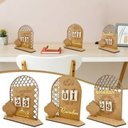 TERGAYEE The Calendar Of The Countdown Of Ramadan,3pcs The Decorations Of The Calendar In DIY Ramadan,The 30-day Wooden Ramadan Eid,Ramadan Gifts for Kids,Craft Decorations