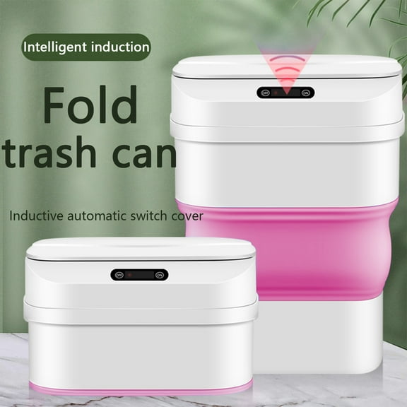 TERGAYEE Trash Can Smart Scalable Trash Can with Automatic Lid, 8L/17.5L Touchless Wireless Intelligent Induction Dustbin,Portable Foldable Car Garbage Can