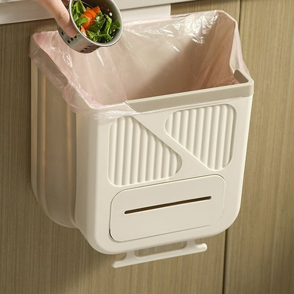 TERGAYEE Trash Can Space-Saving Foldable Garbage Multi-Purpose Hanging Trash Strong Load-Bearing Waste Container for Home