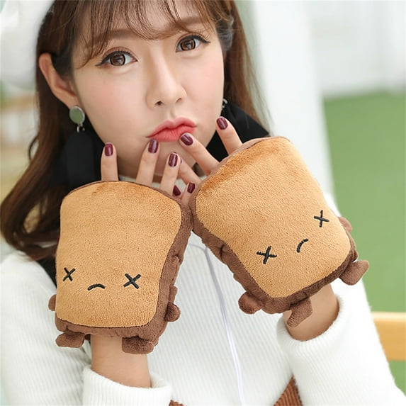 TERGAYEE USB Hand Warmers,USB Powered Heated Hand Warmer Gloves,Cute Heating Gloves for Women and Children Winter Fashion