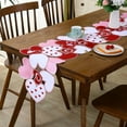 thumbnail image 1 of TERGAYEE Valentines Tablecloth Valentine's Day Table Runner Placemat Decal Love Red Table Decoration Festive Table Mat for Romantic Family Wedding Anniversary Party Valentines Day Decorations, 1 of 6