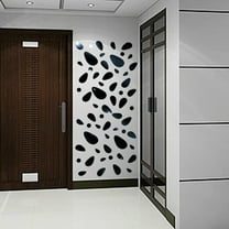 TERGAYEE Wall Stickers 12Pcs Mirror Vinyl Removable Wall Sticker Decal Home Decor Art DIY Black Wall Decor