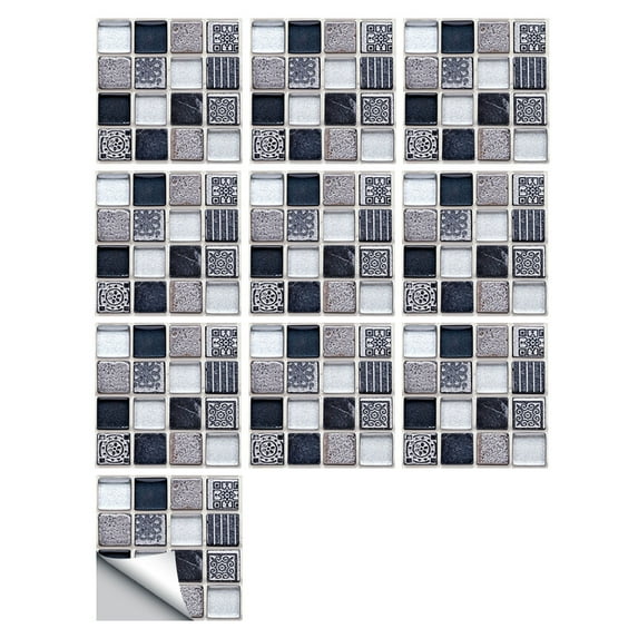 TERGAYEE Wall Stickers 1Set 10pc Self Adhesive Tile Sticker Kitchen Bathroom Wall Sticker Decoration Wall Decor