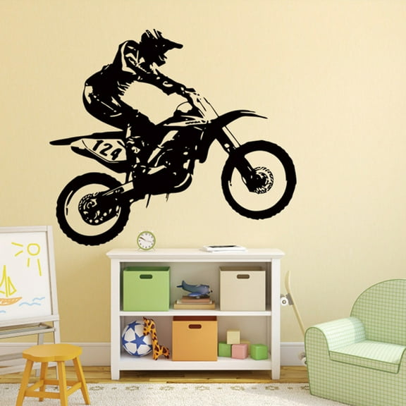 TERGAYEE Wall Stickers 53cm*60cmMotorbike Motocross Wall Stickers Art Room Removable Decals Wall Decor