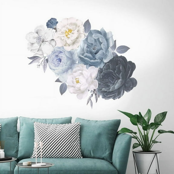 TERGAYEE Wall Stickers Peony Rose Flowers Wall Sticker Art Nursery Decals Home Decor Gift Wall Decor