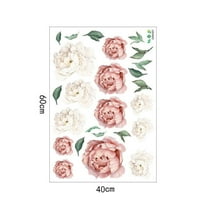 TERGAYEE Wall Stickers Peony Rose Flowers Wall Sticker Art Nursery Decals Home Decor Gift Wall Decor
