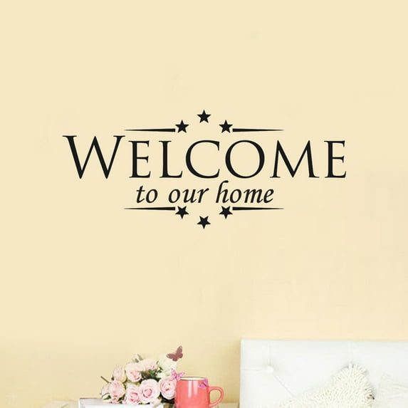 TERGAYEE Wall Stickers Welcome To Our Home Removable Mural Wall Stickers Wall Decal Room Home Decor Wall Decor