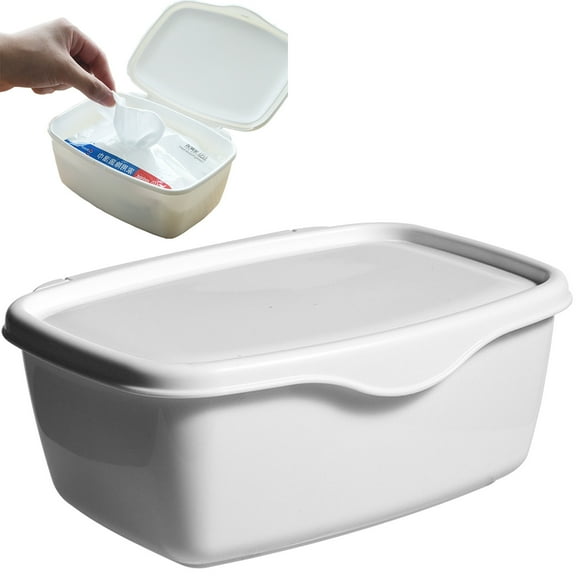 Vikakiooze Wipes Dispenser Holder,Non-Slip Wipes Case,Wipe Container with Sealing Design Lid for Home Office Desk,Dorm,Kitchen,Washroom,Vanity
