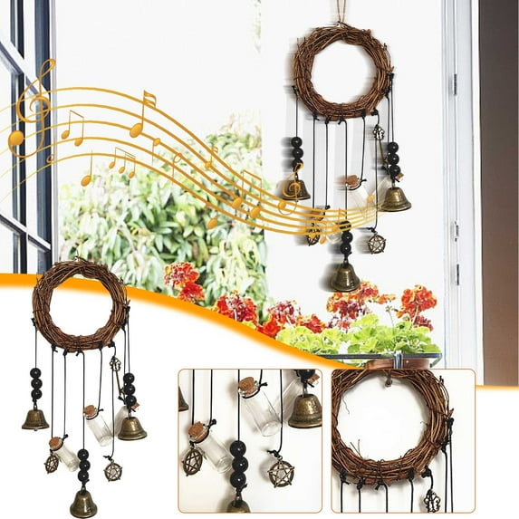 TERGAYEE Witch Bells,Blessing Bells Evil Spirit Wind Chimes Witch Bell Door Charmes Witchcraft Decor Door Knob Hanger Witchcraft Decor