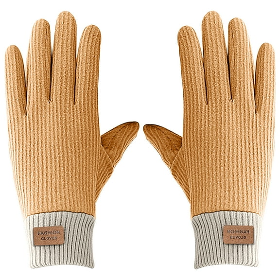 TERGAYEE Women's Winter Warm Gloves,manipulatescreen Gloves Womens Thermal Cable Knit Wool Fleece Lined Windproof Thermal Gloves for Cold Weather