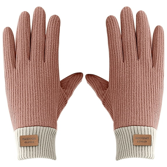 TERGAYEE Women's Winter Warm Gloves,manipulatescreen Gloves Womens Thermal Cable Knit Wool Fleece Lined Windproof Thermal Gloves for Cold Weather
