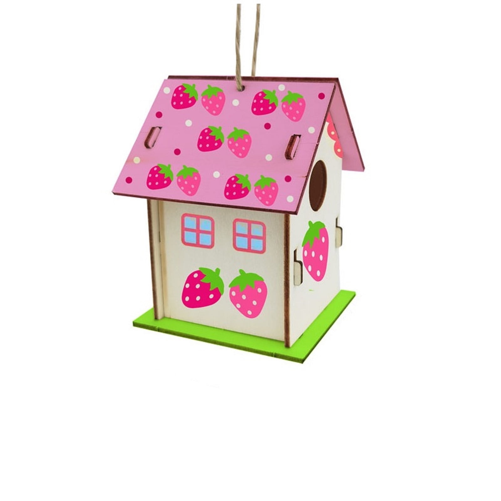 TERGAYEE Wooden Birdhouse Decoration,Hand Painted Crafts Graffiti Bird