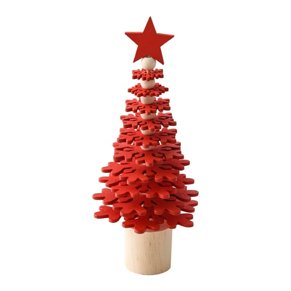 TERGAYEE Wooden Mini Christmas Tree, Christmas Decorations Home Small Desktop Ornaments Wooden Pentagram Christmas Tree Christmas Gifts