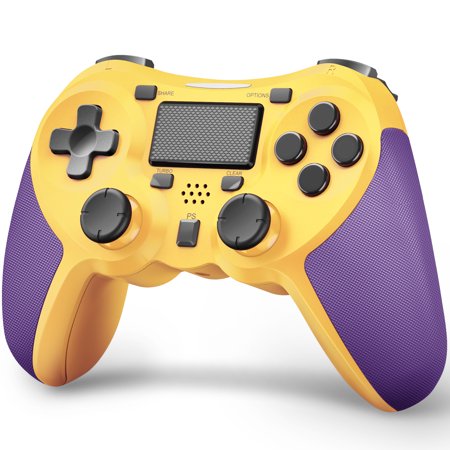 TERIOS Controller for PS-4, PS-4 Controller Wireless with Analog Sticks and Auto Fire Turbo Button, Built-In Speaker and Touch Pad Joystick(Yellow)