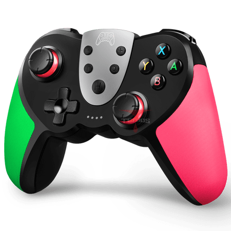 TERIOS Switch Controller, Pro Wireless Controller for Switch, Switch Lite,Switch OLED, Realistic Game with 4 Vibration Levels,Adjustable Turbo Speed, NFC Technology(Green/Pink)