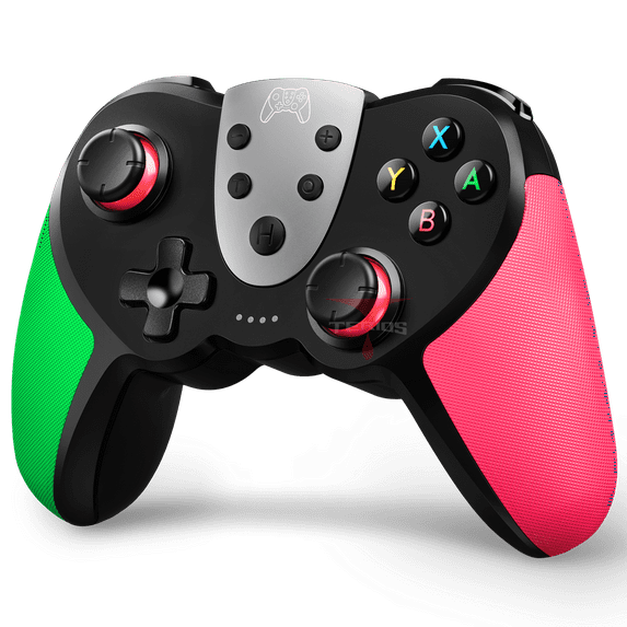 TERIOS Switch Controller, Pro Wireless Controller for Switch, Switch Lite,Switch OLED, Realistic Game with 4 Vibration Levels,Adjustable Turbo Speed, NFC Technology(Green/Pink)