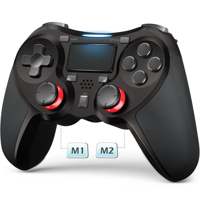 optager tildele Ved daggry TERIOS Wireless Controller for PS4/Pro/Slim, Game Remote for Playstation 4  with Precise Analog Sticks and Auto Turbo Function, Bulit-in 800mAh  Rechargable Battery/Audio/Programming(Black) - Walmart.com