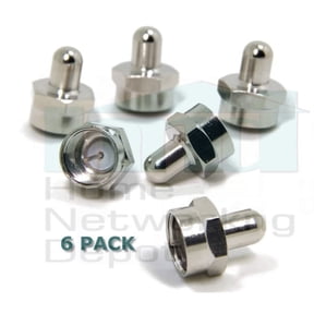 TERMINATOR, SCREW-ON F PORT CAP, 75 OHM, NON DC BLOCKING 5-2300MHZ FOR CABLE TV & OTA APPLICATION - 6 PACK