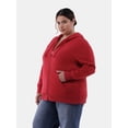 thumbnail image 1 of Terra & Sky Women’s Plus Size Zip Front Fleece Hoodie Jacket, 1 of 5