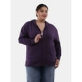 thumbnail image 1 of Terra & Sky Women’s Plus Size Zip Front Fleece Hoodie Jacket, 1 of 5