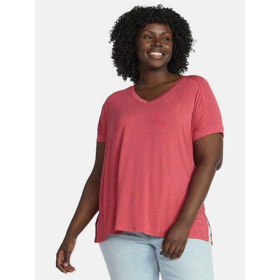 Terra & Sky Women’s Plus Knit Tunic Tee, Sizes 0X-4X