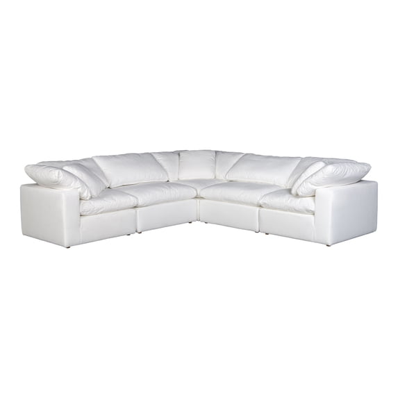 Moe's Home Collection Terra Condo Classic L Modular Sectional Livesmart Fabric Cream