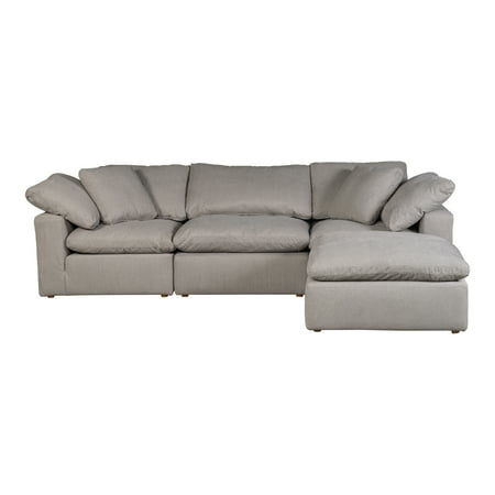 Moe's Home Collection Terra Condo Lounge Modular Sectional Livesmart Fabric Light Grey