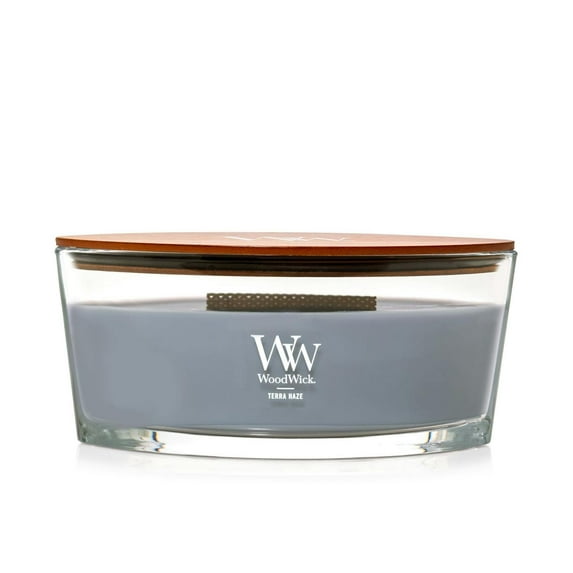 TERRA HAZE Ellipse HearthWick Flame Scented Candle by WoodWick