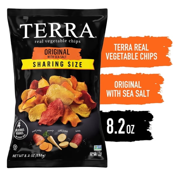 TERRA Sea Salt Original Vegetable Snack Chips, Sharing Size, 8.2 oz