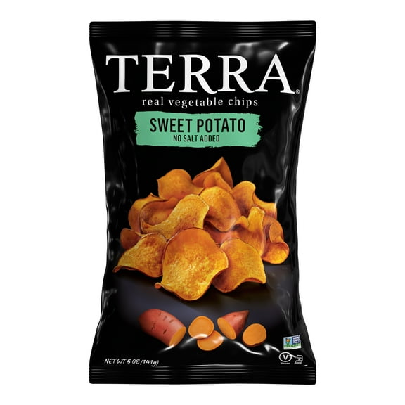 TERRA Sweet Potato No Salt Vegetable Snack Chips, 5 oz